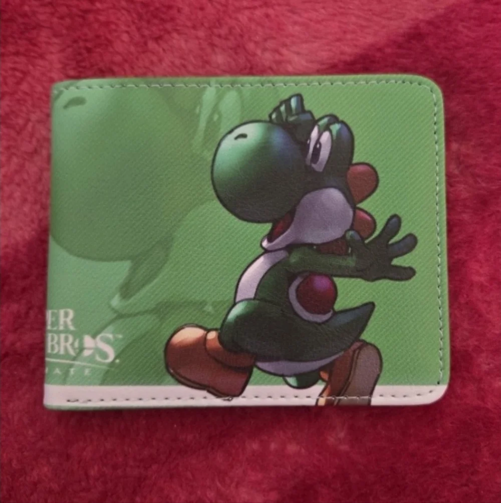 New yoshi nintendo mario bros anime manga leather wallet